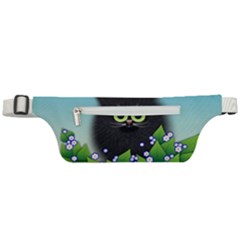 Kitten Black Furry Illustration Active Waist Bag by Sarkoni