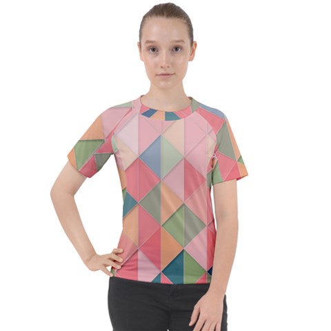 Background Geometric Triangle Women s Sport Raglan T-shirt by Sarkoni