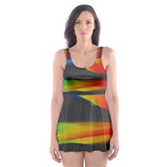 Colorful Background Skater Dress Swimsuit