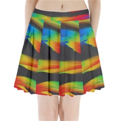 Colorful Background Pleated Mini Skirt