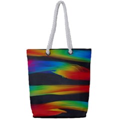 Colorful Background Full Print Rope Handle Tote (small)
