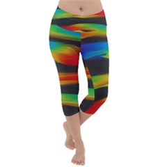 Colorful Background Lightweight Velour Capri Yoga Leggings