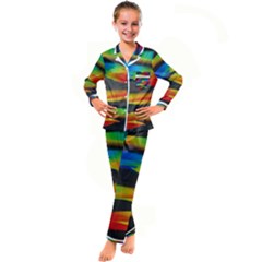 Colorful Background Kids  Satin Long Sleeve Pajamas Set by Sarkoni