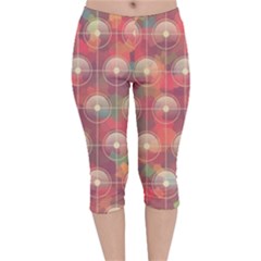 Colorful Background Abstract Velvet Capri Leggings  by Sarkoni