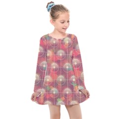 Colorful Background Abstract Kids  Long Sleeve Dress