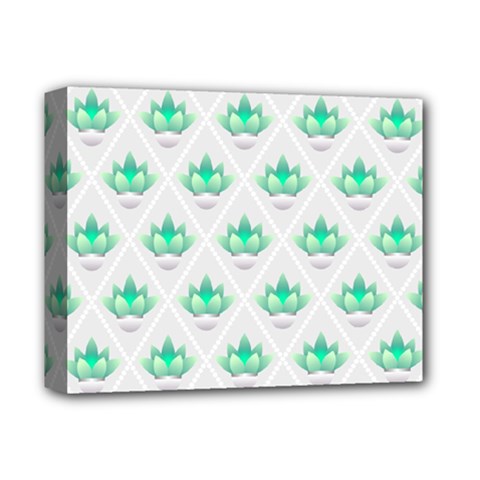 Plant Pattern Green Leaf Flora Deluxe Canvas 14  x 11  (Stretched)