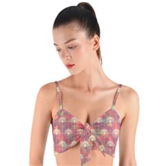 Colorful Background Abstract Woven Tie Front Bralet