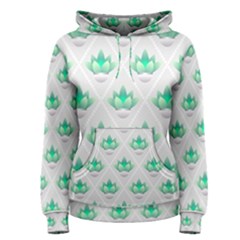 Plant Pattern Green Leaf Flora Women s Pullover Hoodie