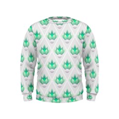 Plant Pattern Green Leaf Flora Kids  Sweatshirt