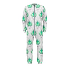 Plant Pattern Green Leaf Flora Onepiece Jumpsuit (kids) by Sarkoni