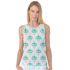 Plant Pattern Green Leaf Flora Women s Basketball Tank Top