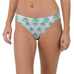 Plant Pattern Green Leaf Flora Band Bikini Bottoms by Sarkoni