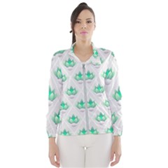 Plant Pattern Green Leaf Flora Women s Windbreaker