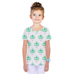 Plant Pattern Green Leaf Flora Kids  One Piece T-Shirt