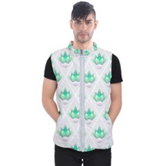 Plant Pattern Green Leaf Flora Men s Puffer Vest