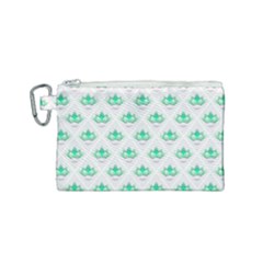 Plant Pattern Green Leaf Flora Canvas Cosmetic Bag (Small)