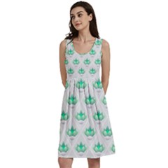 Plant Pattern Green Leaf Flora Classic Skater Dress