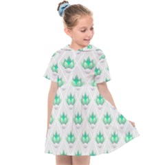 Plant Pattern Green Leaf Flora Kids  Sailor Dress