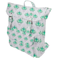 Plant Pattern Green Leaf Flora Buckle Up Backpack