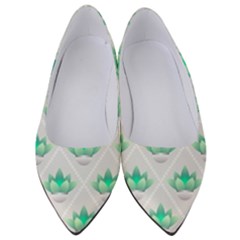 Plant Pattern Green Leaf Flora Women s Low Heels