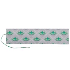 Plant Pattern Green Leaf Flora Roll Up Canvas Pencil Holder (L)