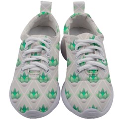 Plant Pattern Green Leaf Flora Kids Athletic Shoes