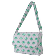 Plant Pattern Green Leaf Flora Full Print Messenger Bag (L)