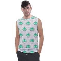 Plant Pattern Green Leaf Flora Men s Regular Tank Top