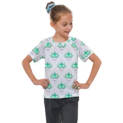 Plant Pattern Green Leaf Flora Kids  Mesh Piece T-Shirt