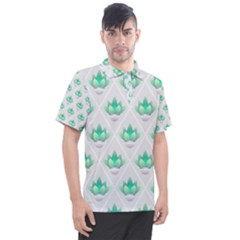 Plant Pattern Green Leaf Flora Men s Polo T-Shirt