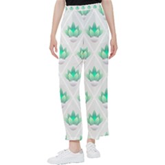 Plant Pattern Green Leaf Flora Women s Pants 