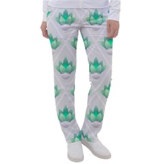 Plant Pattern Green Leaf Flora Women s Casual Pants