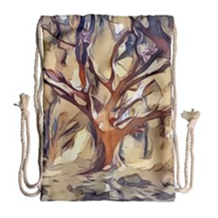 Tree Forest Woods Nature Landscape Drawstring Bag (Large)