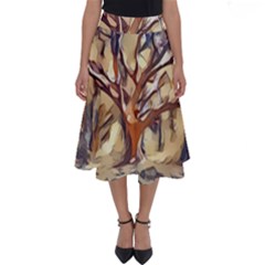 Tree Forest Woods Nature Landscape Perfect Length Midi Skirt