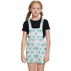 Plant Pattern Green Leaf Flora Kids  Short Overalls