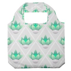 Plant Pattern Green Leaf Flora Premium Foldable Grocery Recycle Bag by Sarkoni