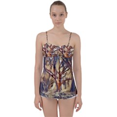 Tree Forest Woods Nature Landscape Babydoll Tankini Top