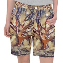 Tree Forest Woods Nature Landscape Women s Pocket Shorts