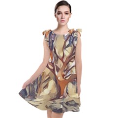 Tree Forest Woods Nature Landscape Tie Up Tunic Dress