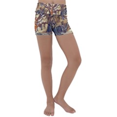 Tree Forest Woods Nature Landscape Kids  Lightweight Velour Yoga Shorts