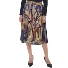 Tree Forest Woods Nature Landscape Classic Velour Midi Skirt 