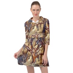 Tree Forest Woods Nature Landscape Mini Skater Shirt Dress