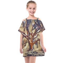 Tree Forest Woods Nature Landscape Kids  One Piece Chiffon Dress