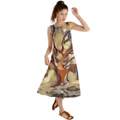 Tree Forest Woods Nature Landscape Summer Maxi Dress