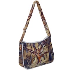 Tree Forest Woods Nature Landscape Zip Up Shoulder Bag