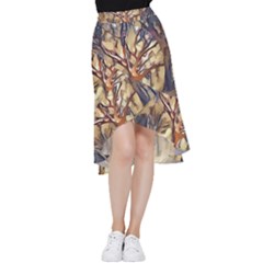 Tree Forest Woods Nature Landscape Frill Hi Low Chiffon Skirt