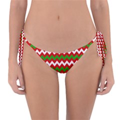 Christmas Paper Scrapbooking Pattern Reversible Bikini Bottoms