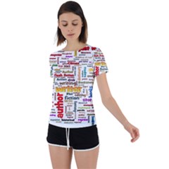 Writing Author Motivation Words Back Circle Cutout Sports T-shirt