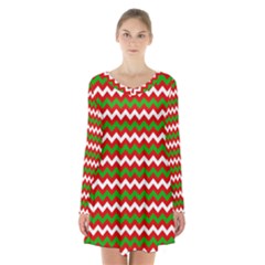 Christmas Paper Scrapbooking Pattern Long Sleeve Velvet V-neck Dress