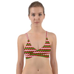 Christmas Paper Scrapbooking Pattern Wrap Around Bikini Top